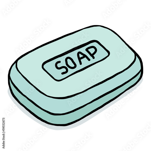 blue soap / cartoon vector and illustration, hand drawn style, isolated on white background.