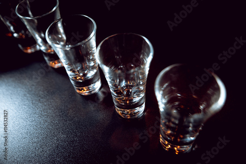 Glasses with alcohol