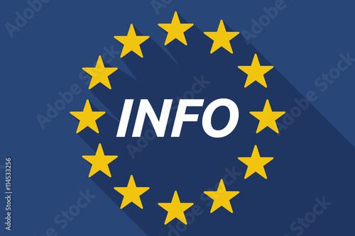 Long shadow European Union flag with    the text INFO