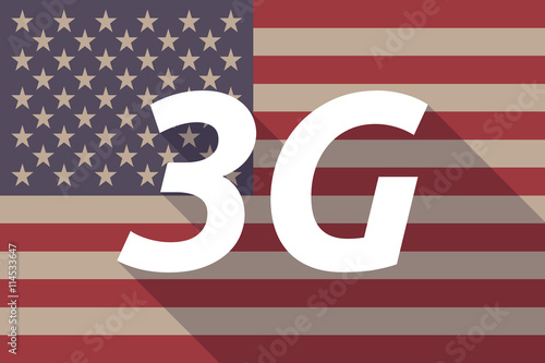 Long shadow USA flag with the text 3G