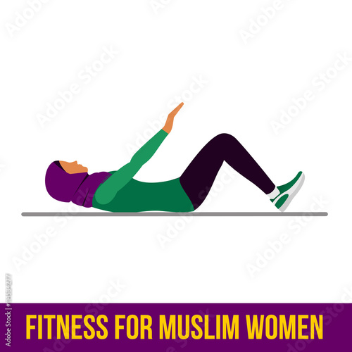Muslim aerobic icons. Full color