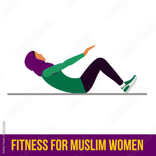 Muslim aerobic icons. Full color