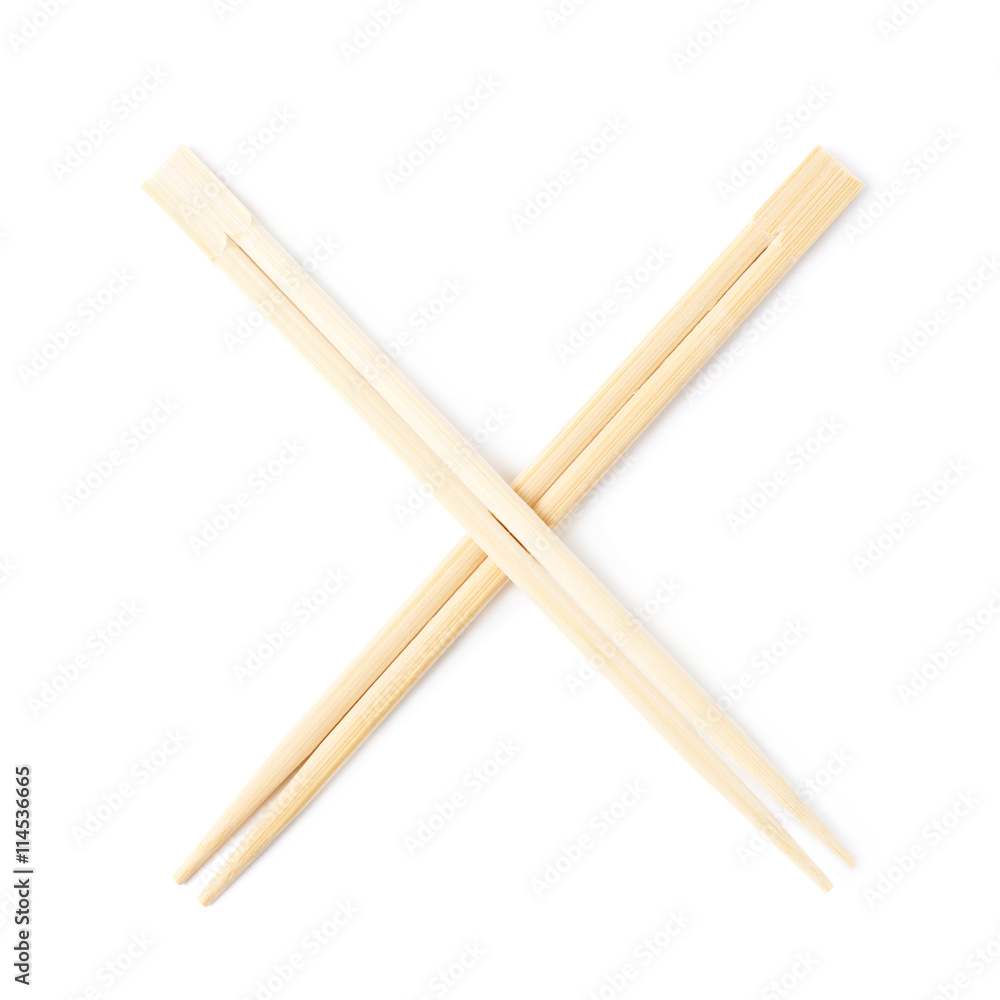 Wooden sushi chopsticks isolated Wooden sushi chopsticks isolated
