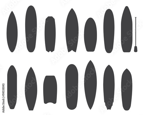 Surfboard Types Outline Icons