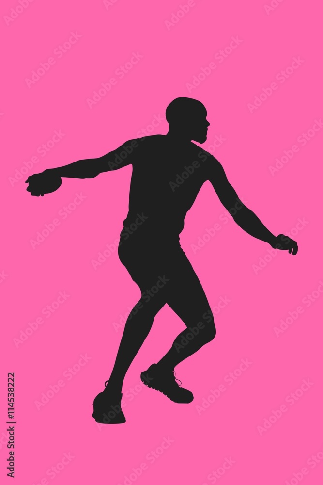 Composite image of athlete man throwing a discus