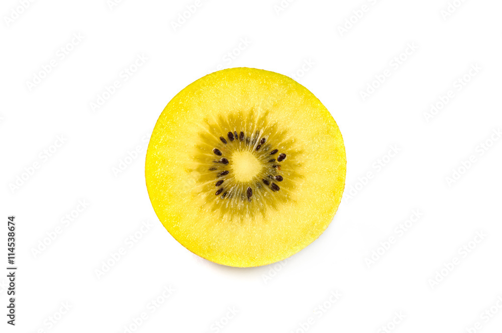Gold New Zealand kiwi fruit on white background Gold New Zealand kiwi fruit on white background