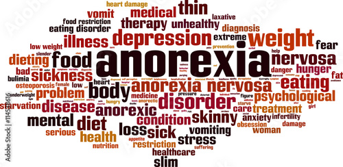 Anorexia word cloud concept. Vector illustration