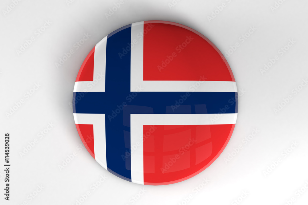 Obraz premium Norway flag button badge