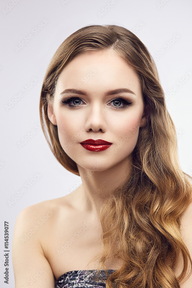 Classic red lips girl Classic red lips girl