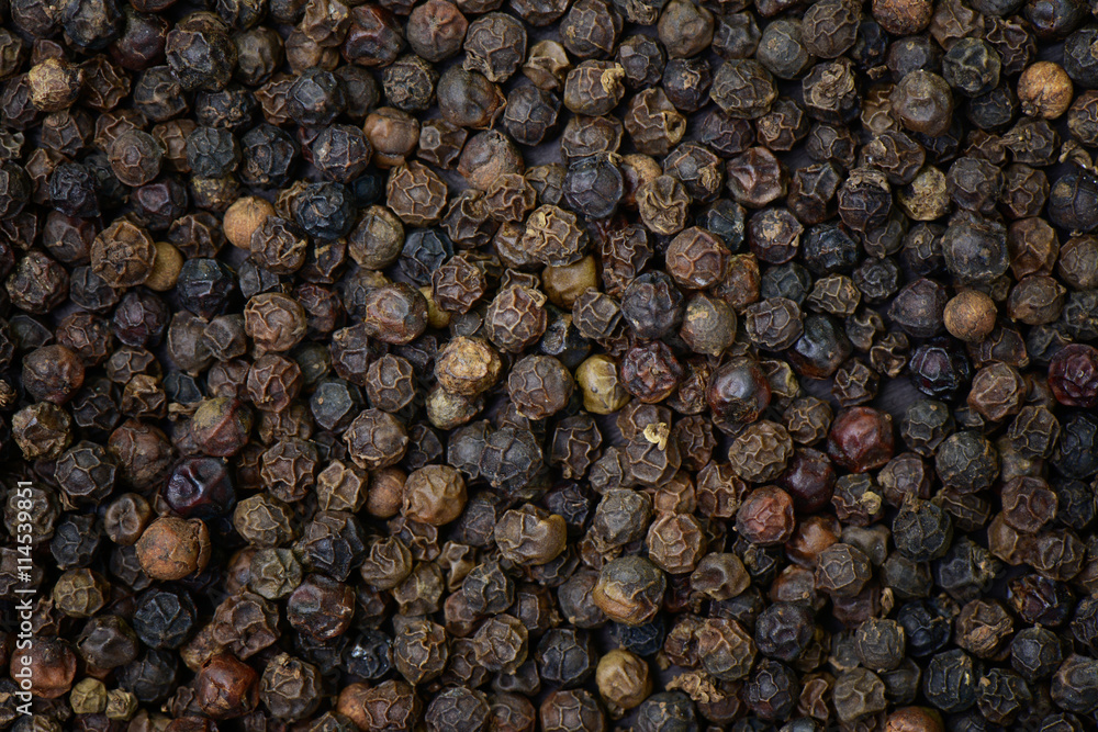 Black peppercorn background Black peppercorn background