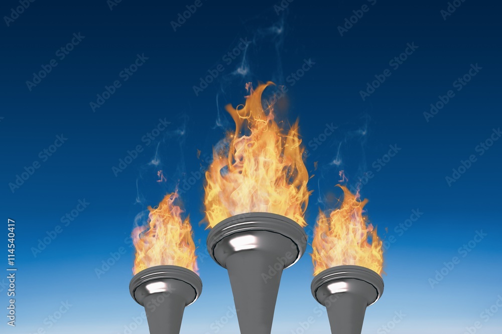 Composite image of the olympic fire Composite image of the olympic fire
