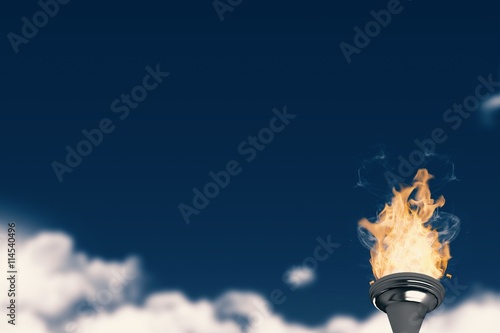 Composite image of the olympic fire photo