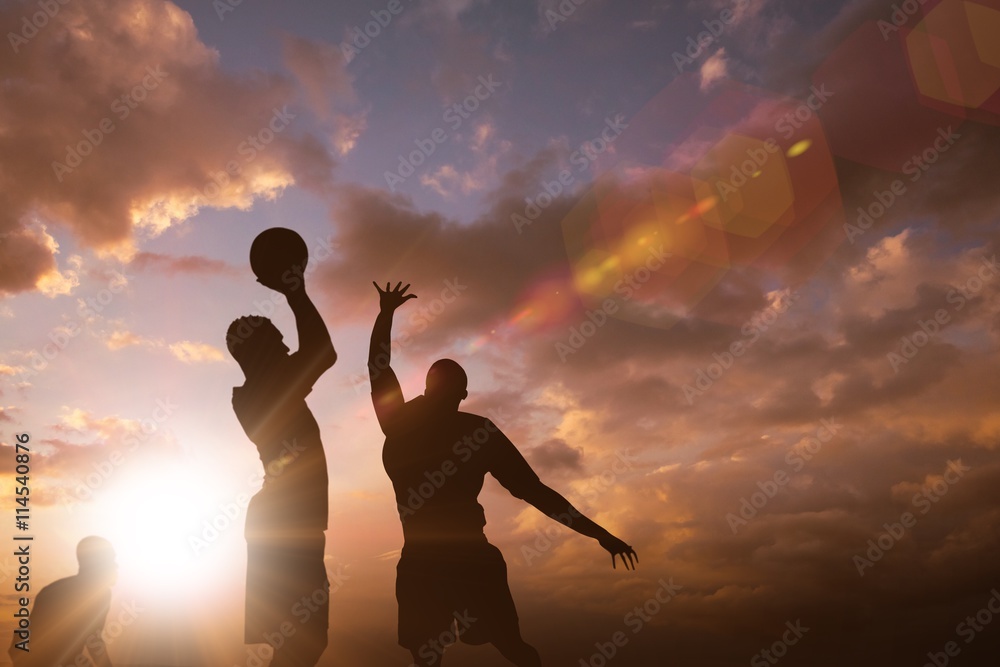 Composite image of football player getting ready for a throw Composite image of football player getting ready for a throw