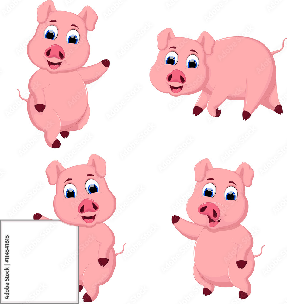 collection Cute pig cartoon