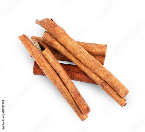Cinnamon sticks isolated on white
