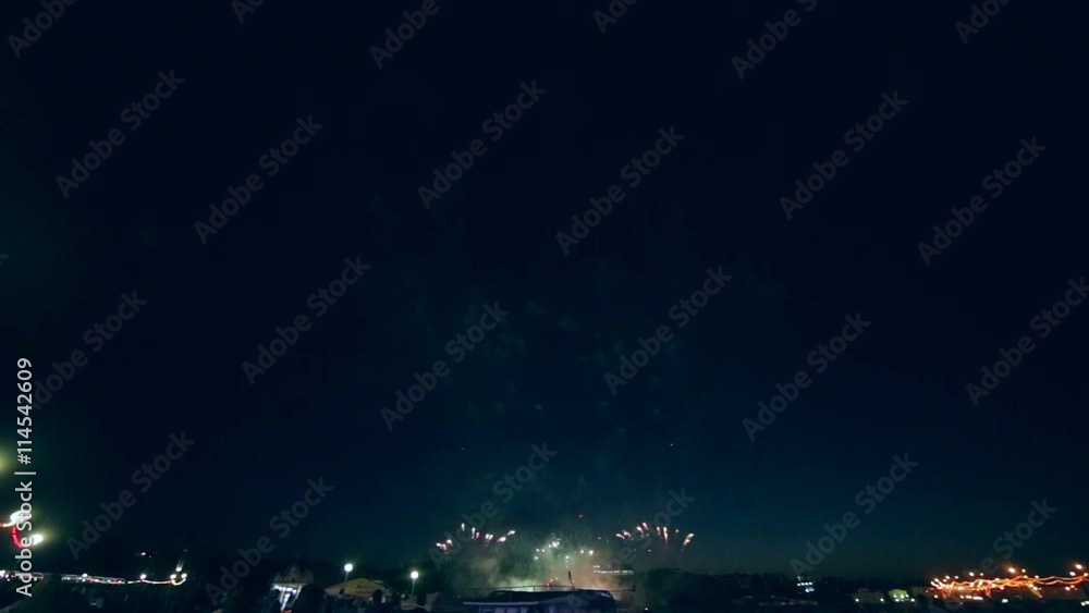 Multiple fireworks. 4th of July, New Year celebration Multiple fireworks. 4th of July, New Year celebration