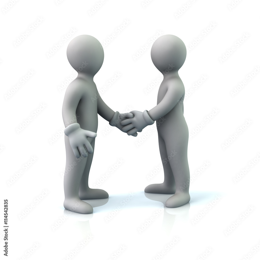 3d illustration of two business men handshake 3d illustration of two business men handshake