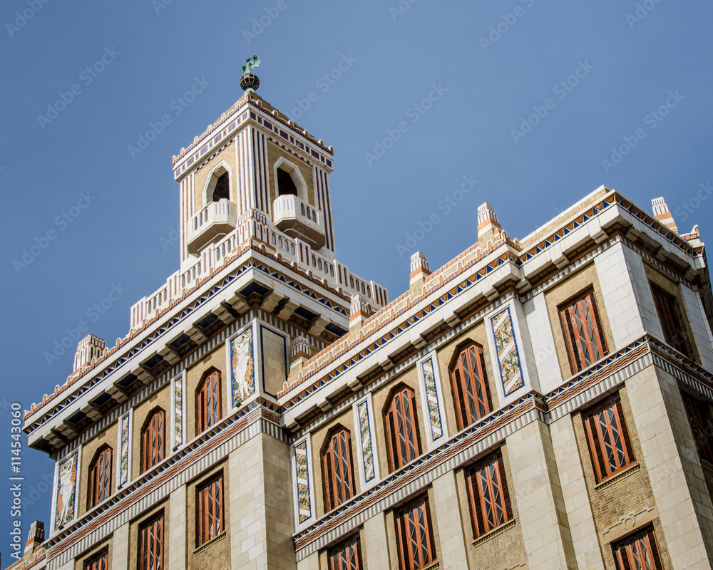The Bacardi Building (Edificio Bacardi) is an Art Deco landmark in Havana, Cuba. After the Cuban revolution and the departure of Bacardi from Cuba, the building continued to be used for offices.