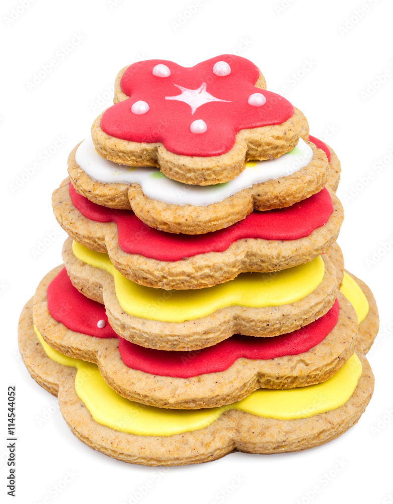Homemade baked gingerbread, isolated on a white Homemade baked gingerbread, isolated on a white