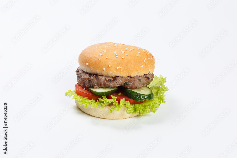 Burger on a white background Burger on a white background