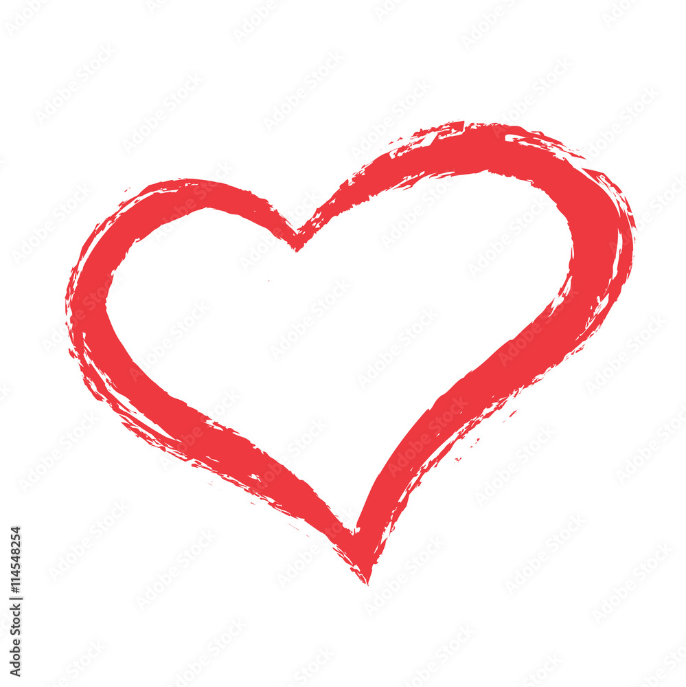 grunge red heart shape, Valentine's Day background and texture