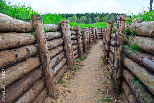 Wooden Trench from World War II photo