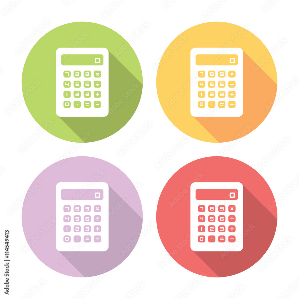 Calculator Flat Icons Set Calculator Flat Icons Set