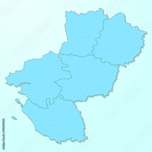Pays de la Loire blue map on degraded background vector