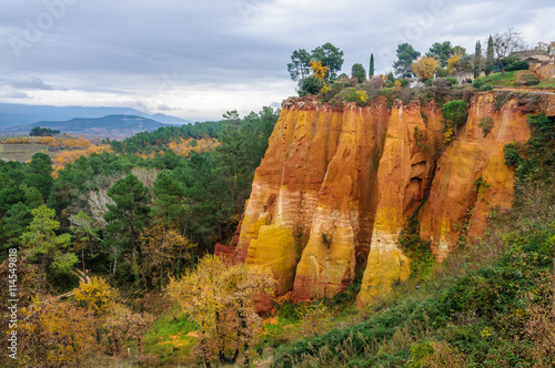 Colorful rocks in Roussillon, Provence, France