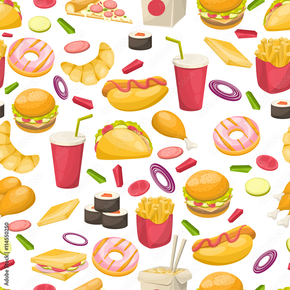Fast Food Seamless Pattern Fast Food Seamless Pattern