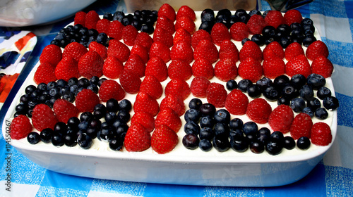 Homemade Union Jack Trifle Jubilee Scene photo