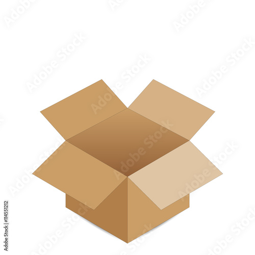 Empty paper box with shadow Vector