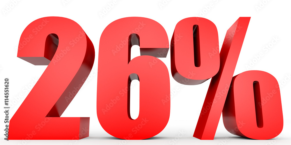 Discount 26 percent off. 3D illustration. Discount 26 percent off. 3D illustration.