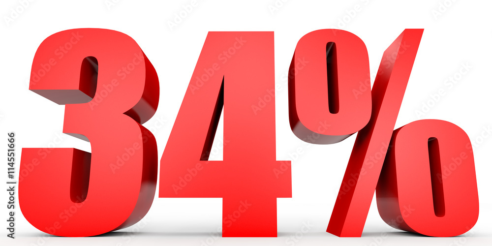 Discount 34 percent off. 3D illustration. Discount 34 percent off. 3D illustration.