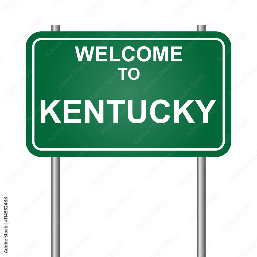 Welcome to State of Kentucky, green signal vector Welcome to State of Kentucky, green signal vector
