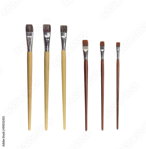Brushes paints, isolated on white background