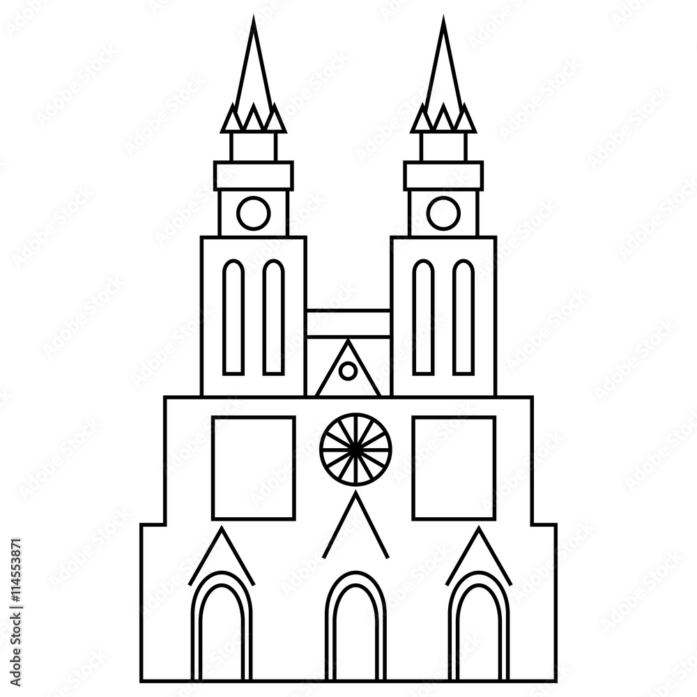 Basilica of Our Lady of Lujan icon, outline style Basilica of Our Lady of Lujan icon, outline style