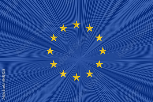 Obraz na plátně Eu flag with tangent background pattern