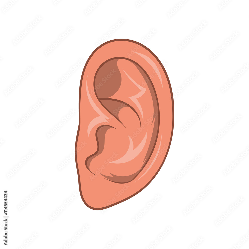 Ear icon, cartoon style Ear icon, cartoon style
