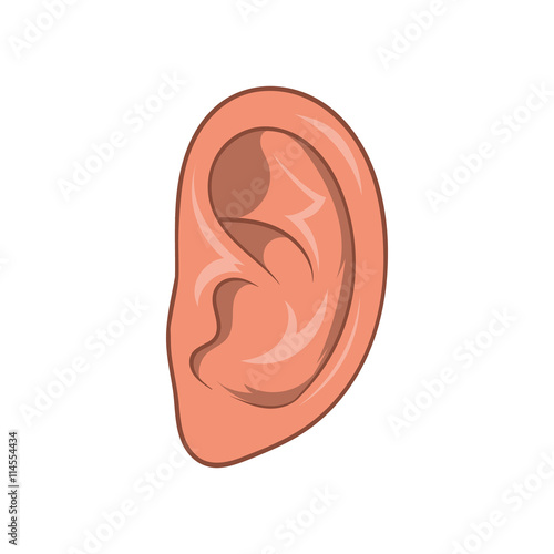 Ear icon, cartoon style