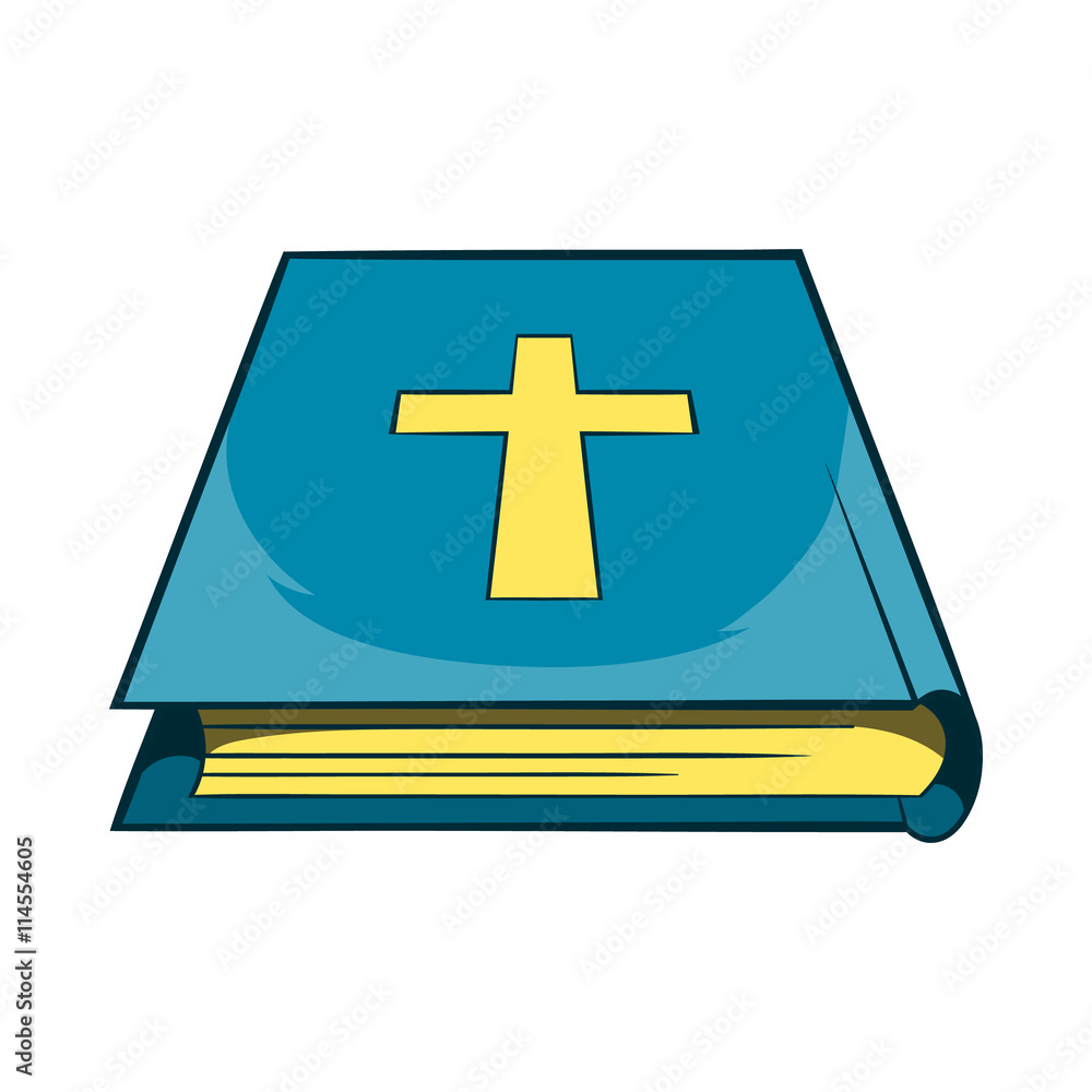 Fototapeta premium Book Of the Bible icon, cartoon style