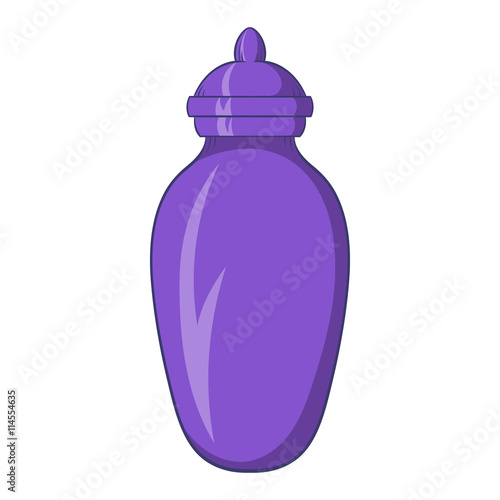 Urn for ashes icon, cartoon style