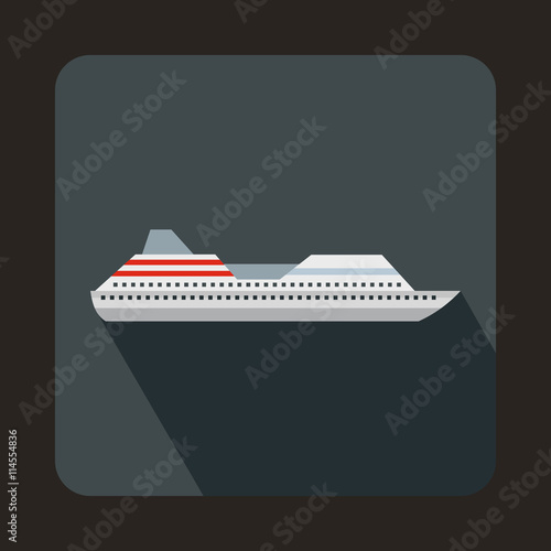 Cruise liner icon in flat style