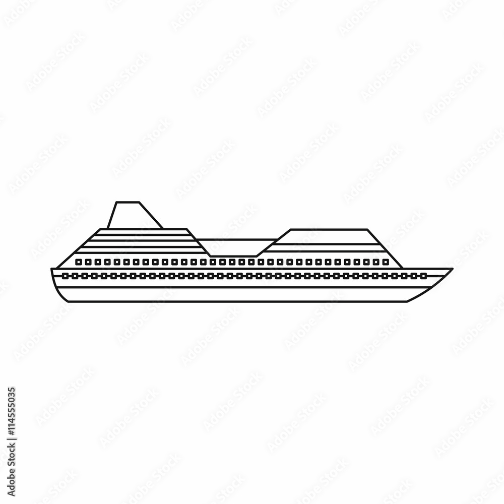 Cruise liner icon, outline style