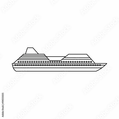 Cruise liner icon, outline style