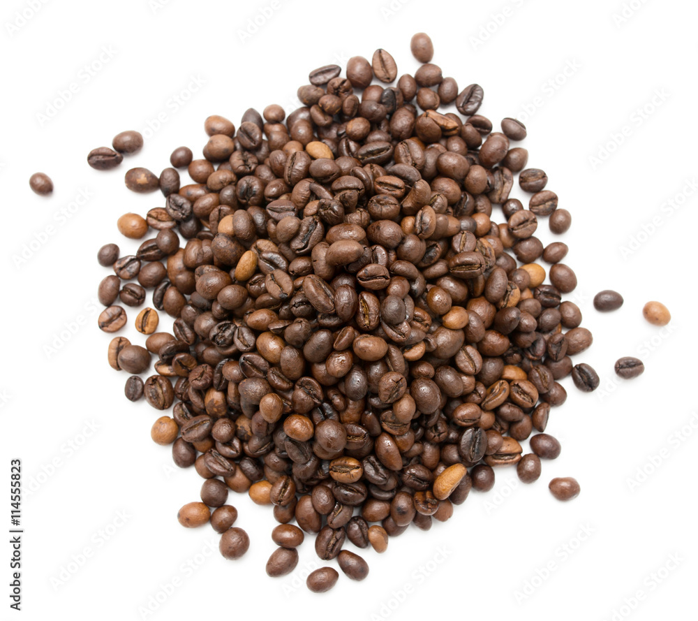 coffee beans on a white background coffee beans on a white background