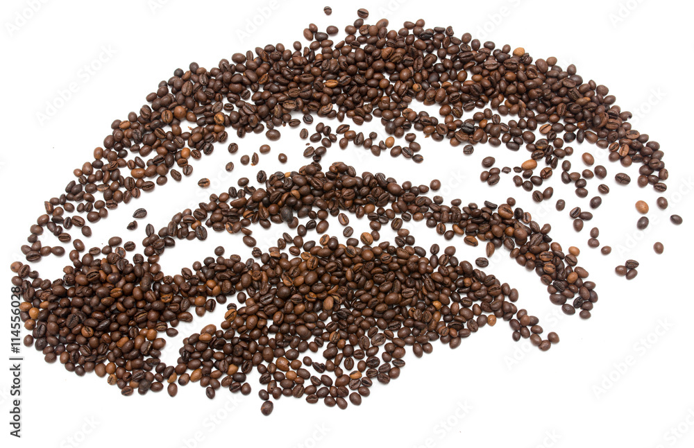 coffee beans on a white background coffee beans on a white background
