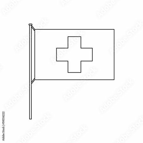 Switzerland flag icon, outline style