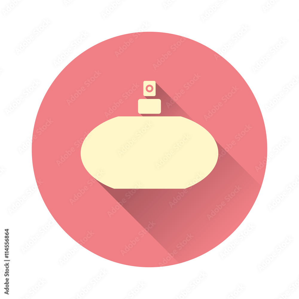 Perfume icon with long shadow. Vector illustration Perfume icon with long shadow. Vector illustration