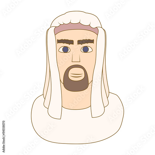 Arabic man in traditional muslim hat icon